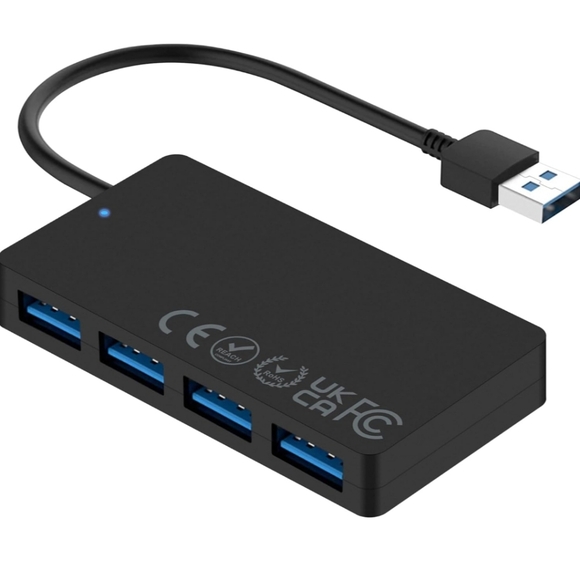4-Port USB 3.0 Hub Splitter, Ultra Slim USB Data Hub with Individual Power - Picture 8 of 10